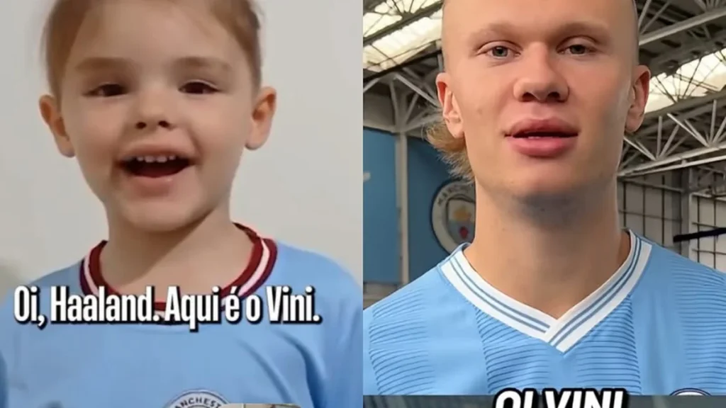 Haaland envia vídeo inspirador para sósia mirim brasileiro e combate bullying